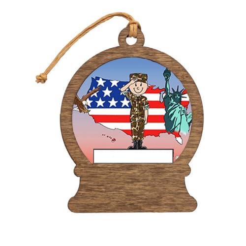PrintedPerfection.com Personalized US Army - Male Wooden Snow Globe Shaped Christmas Ornament
