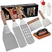 ROMANTICIST 8Pc Professional Griddle Accessories Kit - Heavy Duty Stainless Steel Grill Spatula Set for Grill Griddle Hibachi Flat Top Outdoor Cooking - Great Grill Gift on Birthday Wedding