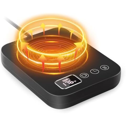 Anbanglin Coffee Mug Warmer,Smart Cup Warmer for Desk, 2-12H Auto Shut Off,3 Temp Settings,Electric Warmer Plate for Heating Candle,Tea,Milk,Beverage (No Cup) Cover