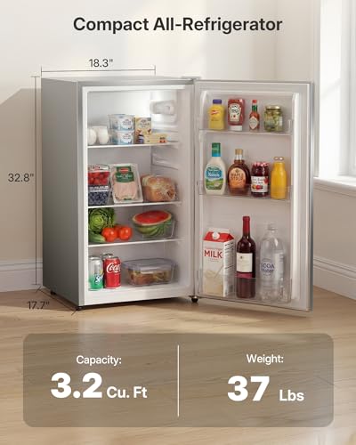 Upstreman 3.2 Cu.Ft Silver Fridge