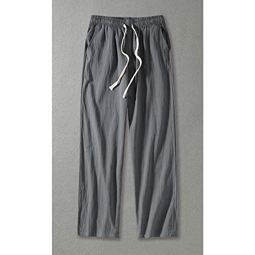 Banana Bucket Mens Causal Loose Lightweight Elastic Waist Linen Cotton Yoga Beach Jogger Pants with Drawstring2