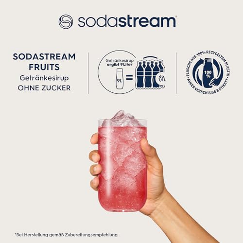 SodaStream Sirup Rote Beeren ohne Zucker, 1x Flasche ergibt 9 Liter Fertiggetränk, Sekundenschnell zubereitet und immer frisch, 440 ml 2