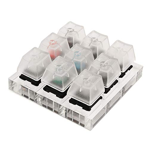 PRENKIN Mechanische Acryl Toetsenbord Tester 9 Duidelijke Plastic Keycap Sampler Vervanging voor Cherry MX Schakelaars