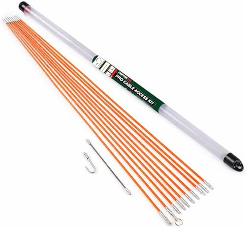 Rod For Cable Routing Dekton 10 x 1 Metre Pro Cable Access Kit, Reinforced Rods for Routing ...