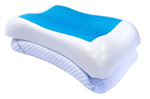 Set 4 Almohadas Queen Espuma Viscoelástica Azul Blanco miniatura 2