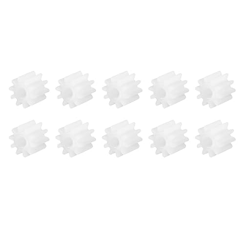 DMiotech Paquete de 10 engranajes de plástico de 10 dientes, engranajes de reducción, engranajes helicoidales de plástico para modelo de bricolaje