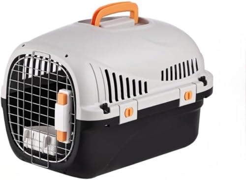 LumoLightペットキャリー 猫 キャリーケース 小型犬用クレート ペットキャリーバッグ 天窓付き 航空輸送対応ペットキャリーケース 通気性&組立簡単 ケージアウトボックス キャンピングキャリー おむつボード完備 (基本バージョン,ブラック)