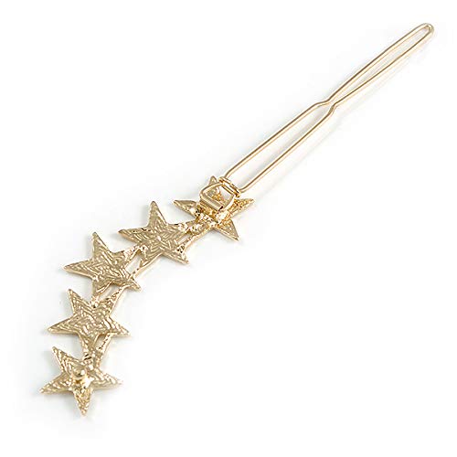 Barrette à cheveux rayée Multi Star dorée au design raffiné