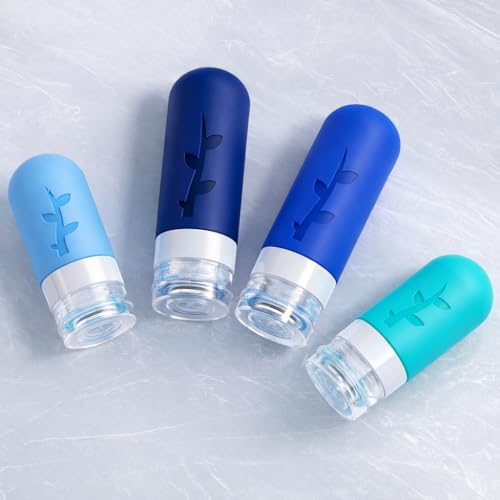 Image of Travel Bottles for Toiletries,TSA Approved Silicone Travel Containers jar for Toiletries,Leak Proof Refillable Liqus Shampoo And Conditioner Travel Essentials toiletry