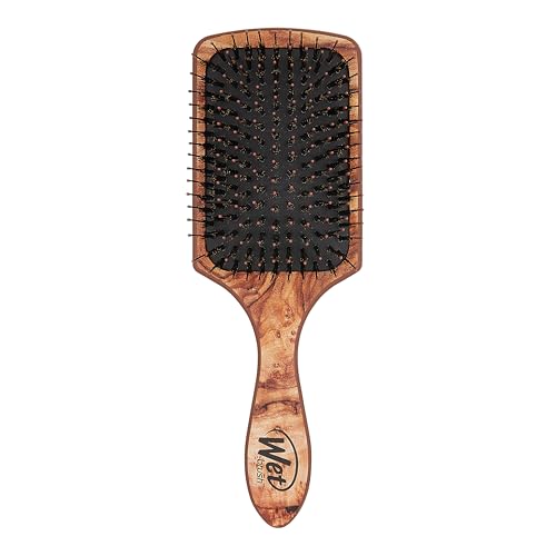 Wet Brush Paddle Hair Brush,Traditional Wood-Ultra-Soft IntelliFlexDetangling Bristles with AquaVentDesignForSpreading HairTreatmentsEvenly-Pain-Free Hair Brush For Women & Men,Shine Traditional Wood by Wet Brush - Used condition - US$15.93