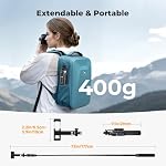 K&F CONCEPT 69" Auto Open Selfie Stick with 4 Legs & Stabilizing Handle - Image 6