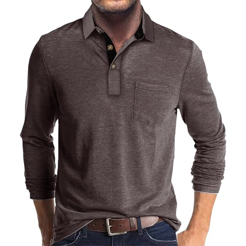 Camiseta Manga Larga Abotonada Cuello Solapa otoño Invierno