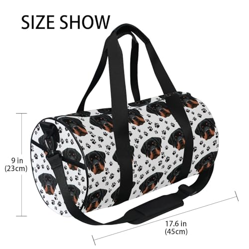 Dog Face Sports Duffel Bag Large Barrel Gym Bag with Full Print Design, Adjustable Strap Spacious Storage for Workout Training Outdoor Activities and Weekend Trips4