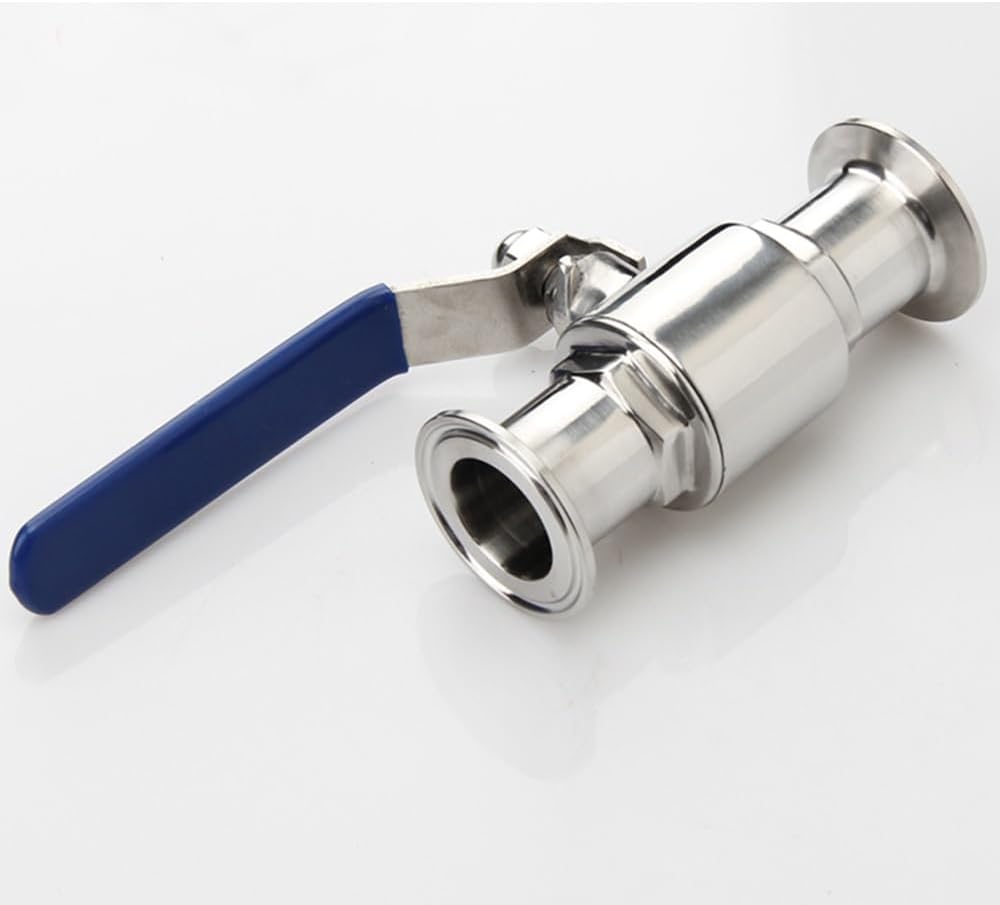 Valves, Sanitary Tri Clamp Ball Valve 1/2" 3/4" 1" 1-1/4" 1.5" 2" Stainless Steel Brewing for Homebrew Silver(OD19 Ferrule 50.5)