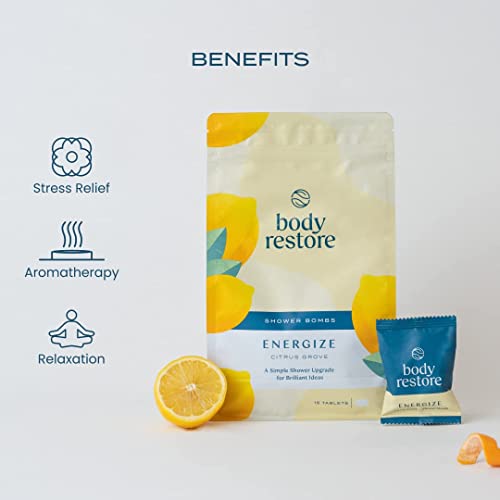 Body Restore Shower Steamers Aromatherapy 15 Packs - Gifts For Mom, Gifts For Women And Men, Shower Bath Bombs, Citrus Grove Essential Oil, Stress Relief And Relaxation #TOP3