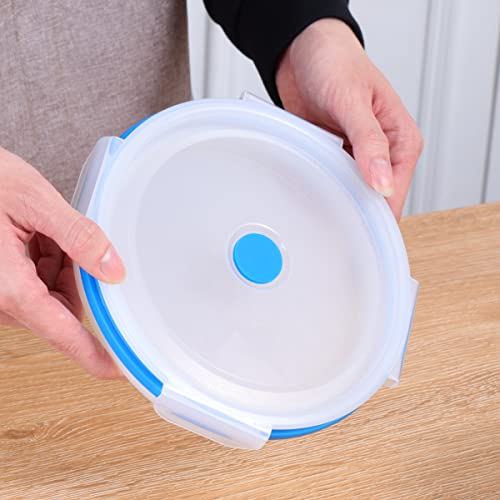 Sungbesi Collapsible Bowls For Camping Accessories, Silicone Food Storage Containers With Lids Set Of 4, Flat Box Stacks, Rv Storage And Organization, Bpa Free, Freezer Microwave Safe, Multi-Round #TOP2