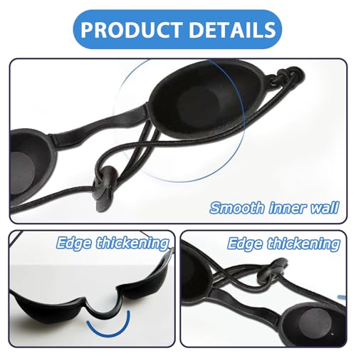 DALAETUS 6 Pcs Black Sunbed Goggles Adjustable, Ergonomic Design, Soft & Durable Eye Protection for IPL, Laser Cosmetic, Eyebrow Wash Strong Shade Safety Tanning Goggles - Image 3