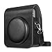 Fintie Protective Case Compatible with Fujifilm Instax Mini 90 Neo Classic Instant Film Camera - Premium Vegan Leather Bag Cover with Removable Strap, Vintage Black