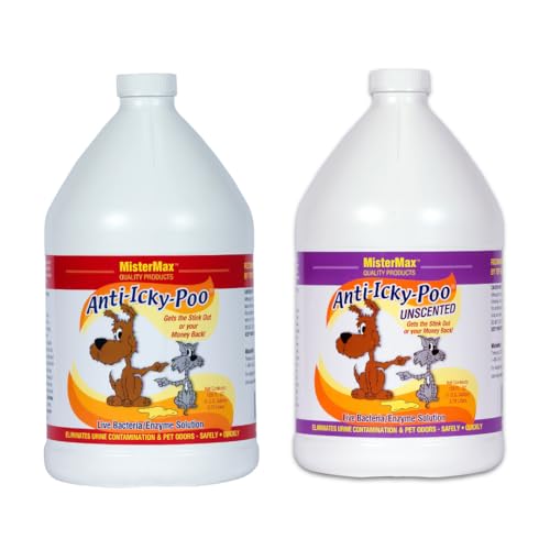 Mister Max Anti Icky Poo Odor Remover Original & Unscented Gallon Bundle