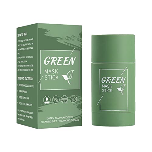 Green Mask Stick,Grüner Tee Maske,Green Tea Cleansing Mask, Deep Cleansing of Pores,Remove Blackheads,Poren Verkleinern und Haut Straffen, Poreless Deep Cleanse Mask Stick Cover