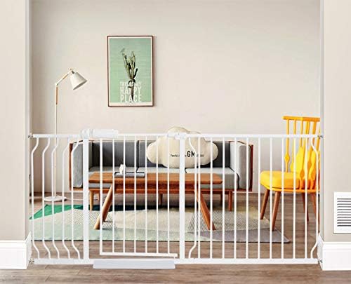 ALLAIBB Extra Wide Pressure Mounted Baby Gate Walk Through Child Kids Safety Toddler Tension White Long Large Pet Dog Gates with Extension for doorways Kitchen (66.93"-71.65"/170-182cm)