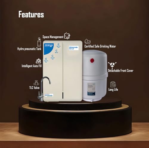 Image of Zero B Kitchenmate RO + UF Under the Sink Water Purifier | 7 Stage Purification | 8L Hydro pneumatic Storage Tank | 9 LPH High Flow Rate | Ideal for Modular Kitchens & Offices (White)