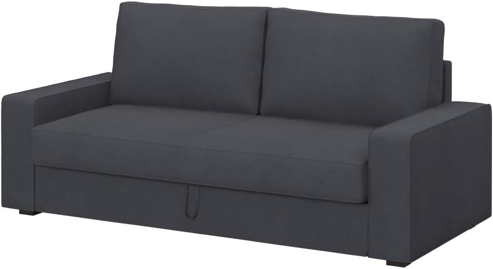 Soferia Replacement Compatible Cover for Vilasund 3-Seat Sofa-Bed, Fabric Eco Leather Light Grey