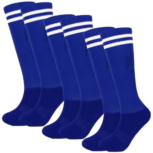 3 Pack Baseball Softball Socks for Adults Men and Women Knee High Socks for Football Hockey Soccer