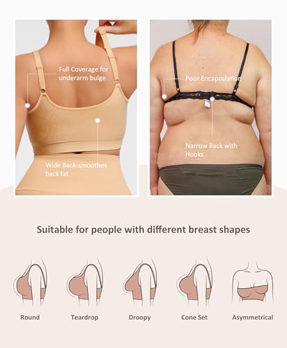 Image of FeelinGirl Zip Front Closure Bras for Women No Underwire Compression Post Surgery Bra with Wide Adjustable Straps