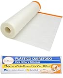 Plástico Cubretodo para Pintura Profesional Transparente Reciclado con y sin Adhesivo para Protección de Muebles Suelos Puertas y Ventanas