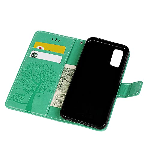 Samsung Galaxy A13 Case Flip, A13 5G Case Premium Wallet Phone Case Shockproof PU Leather Owl Tree Magnetic Cover for Samsung Galaxy A13 4G/5G Kickstand Card Holder & 1 Touch Pen Green - Image 4