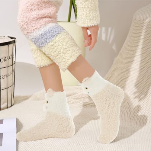 Benefeet Sox Womens Girls Fuzzy Socks Cute Cozy Soft Cat Socks Funny Comfy Fluffy Slipper Socks Thick Plush Sleeping Socks 5