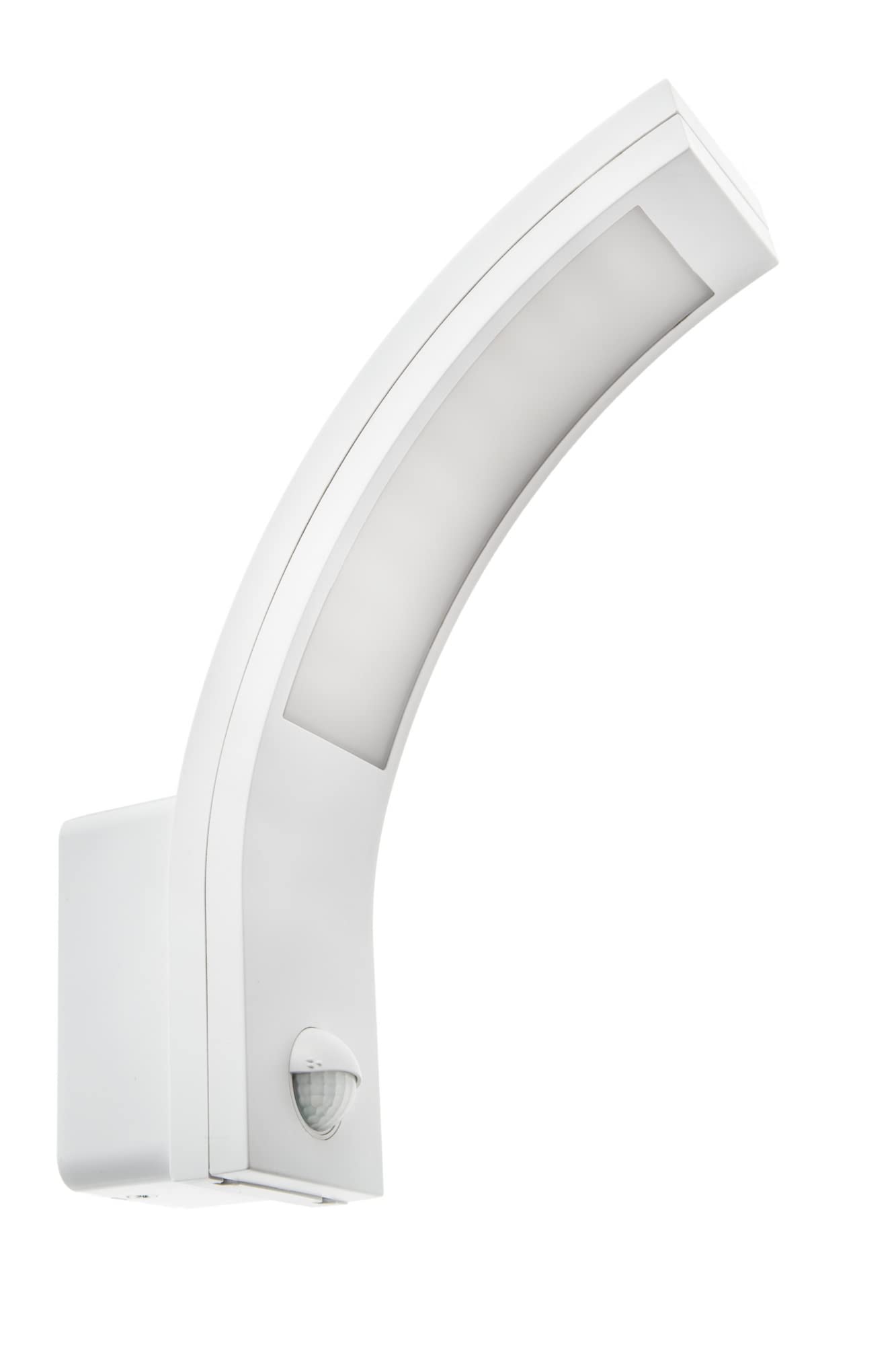 HUBER Lampada Da Parete LED Con Sensore Di Movimento 140° | 10W 800lm, Bianco Neutro 4000K, IP54, Regolabile 10s-5min, Per Esterni E Interni, Bianca
