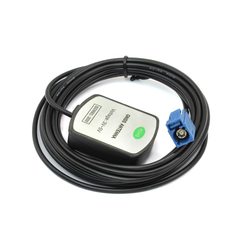 TREADALT-TEC Vehicle Waterproof Active GPS Navigation Antenna Fakra Type C Blue Magnet Mount for Audi Ford Dodge RAM GM Chevy Chevrolet GMC Jeep Cadillac BMW Audi Benz Car Truck SUV Head Unit