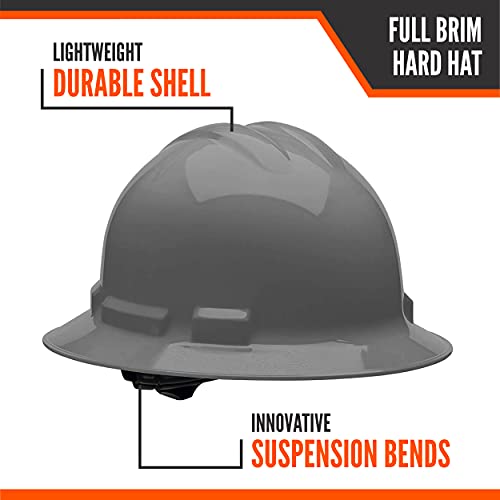 Malta Dynamics Made in US Full Brim Hard Hat, OSHA/ANSI Compliant, Gray - Thumbnail 3
