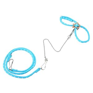 Tnfeeon Pet Hamster Training , Mouse Mice Stripe Vest Harness Rope Walking with Finder Bell (blauw)