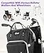 YMU Wheelchair Bags to Hang on Back, Wheelchair Backpack Storage Bag for Adults Seniors, Equipped Cup Holder, Insulation Pocket for Medicine, Carrier Shoulder Strap