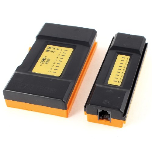 Ruilogod Handy mini RJ12 RJ45 LAN Network Teléfono Teléfono Tester Grey Orange