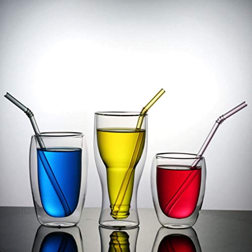 Jiaderui Reusable Glass Drinking Straws, 12 - Pack 8Mm / 10Mm / 14Mm For Smoothie, Coffee, Milkshakes, Boba Tea, Hot Cold Drinks #TOP7