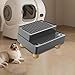 Pugermering Automatic Cat Litter Ramp, Removable Waterproof Step Stool, Double Layer, for Small Cats, Dark Grey