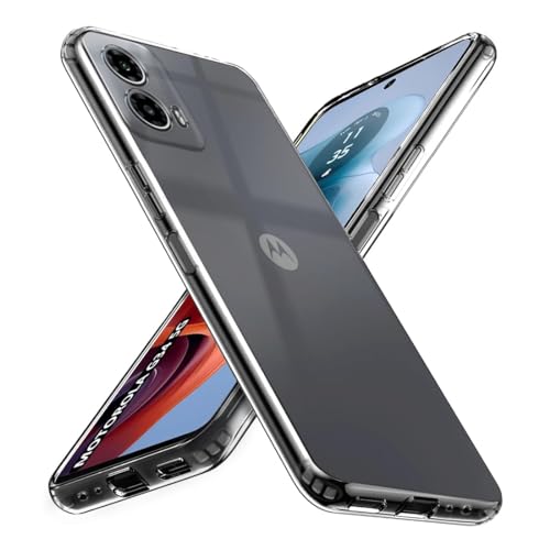 Image of COVERBLACK Soft Rubber Silicone Clear Back Cover for Motorola G34 5G - Transparent