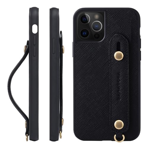 HANATORA for iPhone 15ProMax �P�[�X �{�v �ϏՌ� �w�ʃx���g �X�g���b�v�����O �X�}�z�P�[�X �X�}�z �X�^���h�@�\ �K���X�t�B���� �t�� �T�t�B�A�[�m ���U�[ �M�t�g �}�O�l�b�g�Ȃ� �u���b�N XGH-15ProMax-Bla