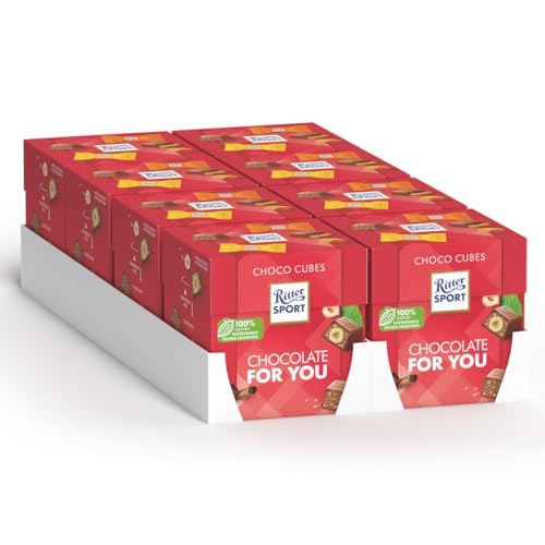 Ritter Sport Choco Cube, 176 Cioccolatini Al Latte Ripieni Di Caramello Salato E Croccante, Cacao 100% Certificato Sostenibile, 1408 G