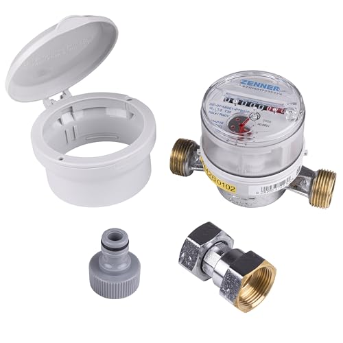Wasserzähler ETK 110, Q3 2,5, Gartenzähler mit Systemkupplung und Kombiverschraubung Eichung 2026 mit Kennzeichnung \ CE M26 0102\ Seitlich am Zähler.