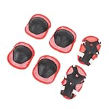 Asixxsix Schutzausrüstungsset für, Premium-Kinderschutzausrüstungsset aus Kunststoff mit Verstellbaren Trägern, Knieschützern für Sportliche Aktivitäten, Skateboarden Rollschuhlaufen