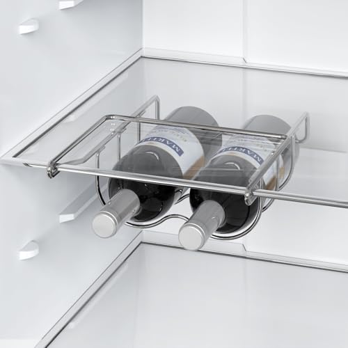 ALANO Wine Rack- Refrigerator Bottle Rack Holds 2 Bottles of Your Favorite Wine or Drink Universal Bottle Holder Will Fit Most Fridges in Stainless Steel 304