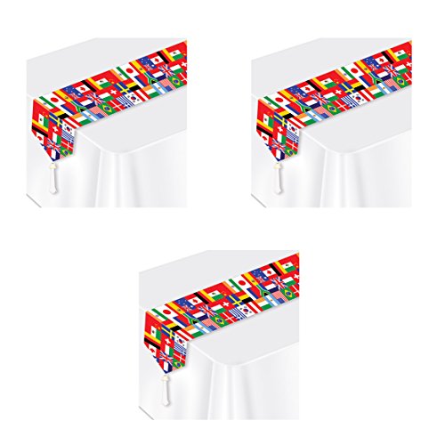 Beistle S57905AZ3 International Flag Table Runner cover
