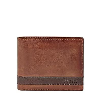 Fossil Men's Quinn Leather Bifold with Flip ID Wallet, Men's Leather Wallet, Brown