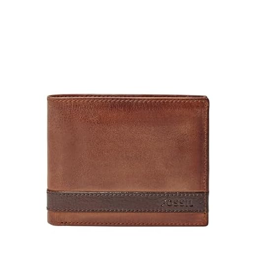 Fossil Men's Quinn Leather Bifold with Flip ID Wallet, Brown, (Model: ML3644200)