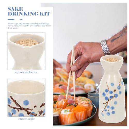 Juego de tazas de sake japonés de diseño único y cerámica resistente MAGICLULU 4